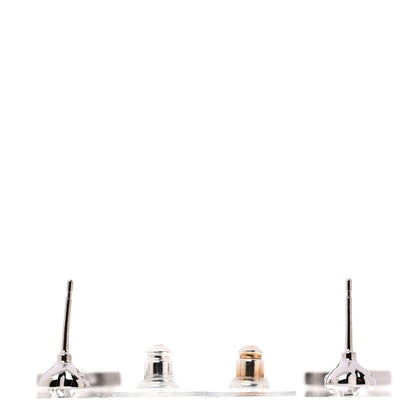 Chanel Crystal CC Heart Drop Earrings Silver 3 of 6