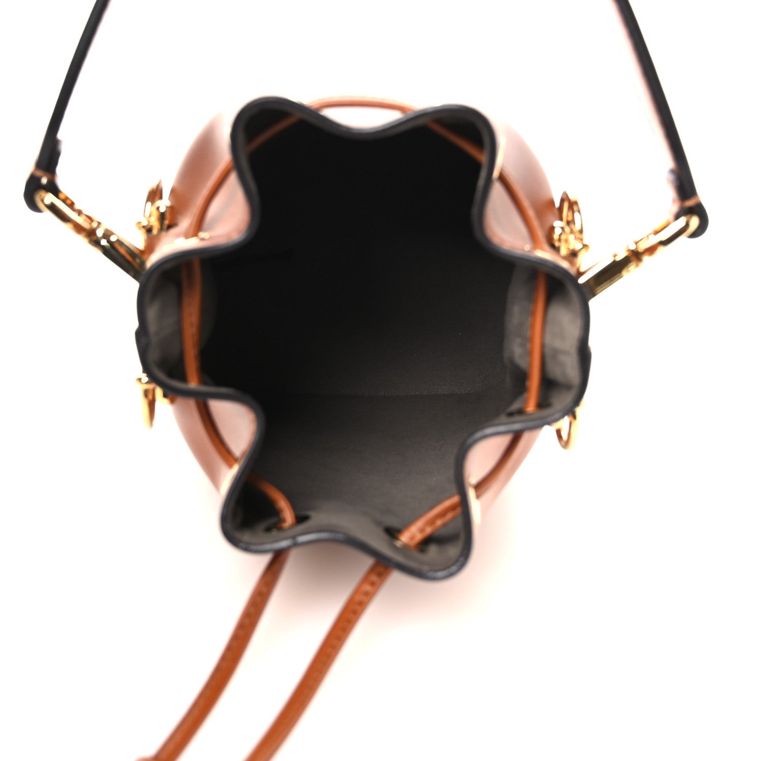Fendi Vitello King F is Fendi Logo Embossed Mini Mon Tresor Bucket Bag Cuoio 5 of 11