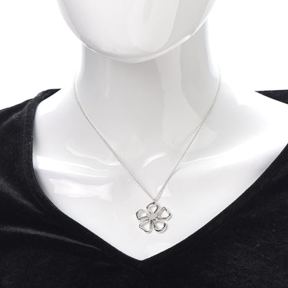 Tiffany Sterling Silver Open Flower Pendant Necklace 2 of 7