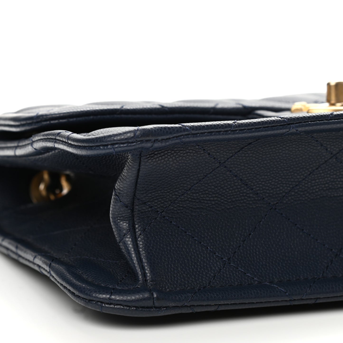 Caviar Quilted Medium Sweet Classic Flap Navy Blue