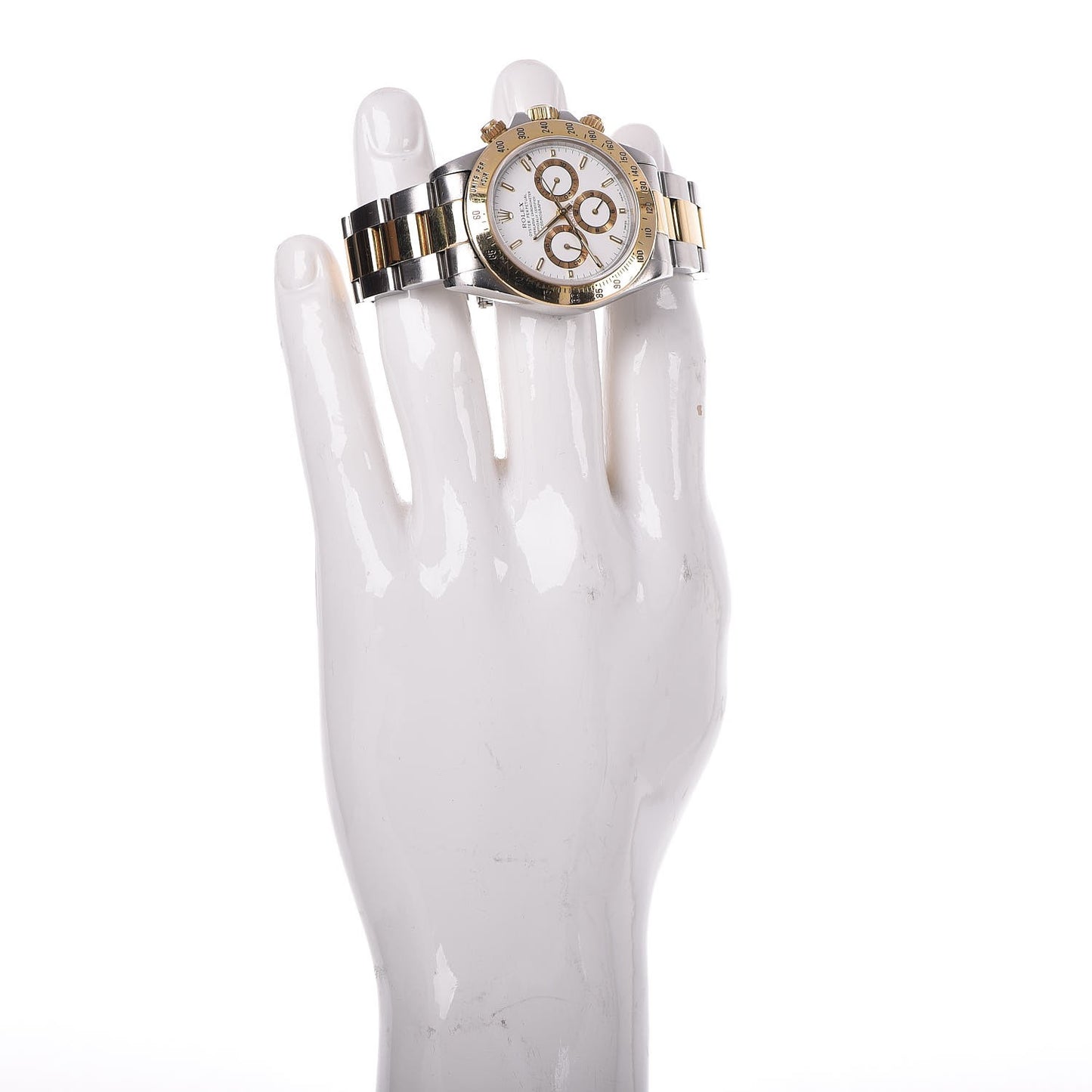 Stainless Steel 18K Yellow Gold 40mm Oyster Perpetual Cosmograph Daytona Watch White 16523