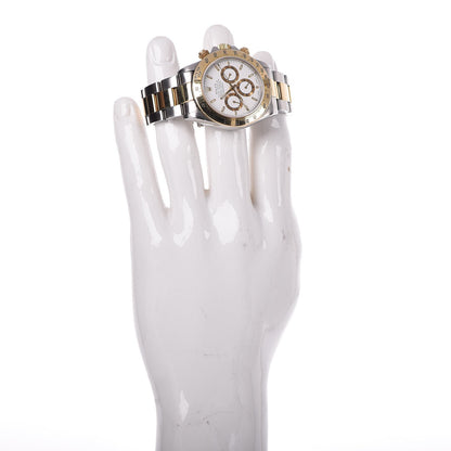 Rolex Stainless Steel 18K Yellow Gold 40mm Oyster Perpetual Cosmograph Daytona Watch White 16523 2 of 11