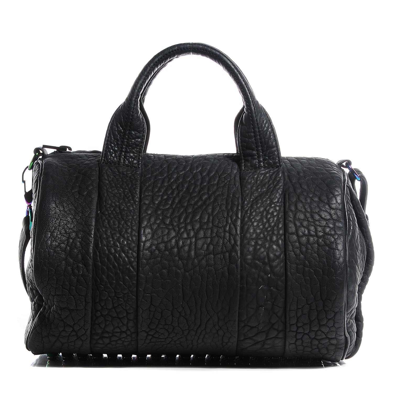 Alexander Wang Pebbled Lambskin Rocco Matte Black Iridescent Hardware 1 of 9