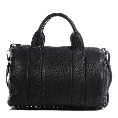 Alexander Wang Pebbled Lambskin Rocco Matte Black Iridescent Hardware 1 of 9