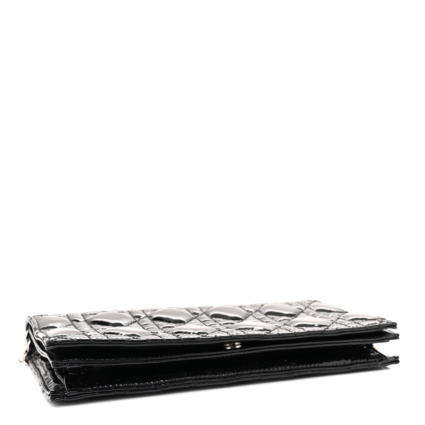 Patent Cannage Lady Dior Convertible Clutch Black