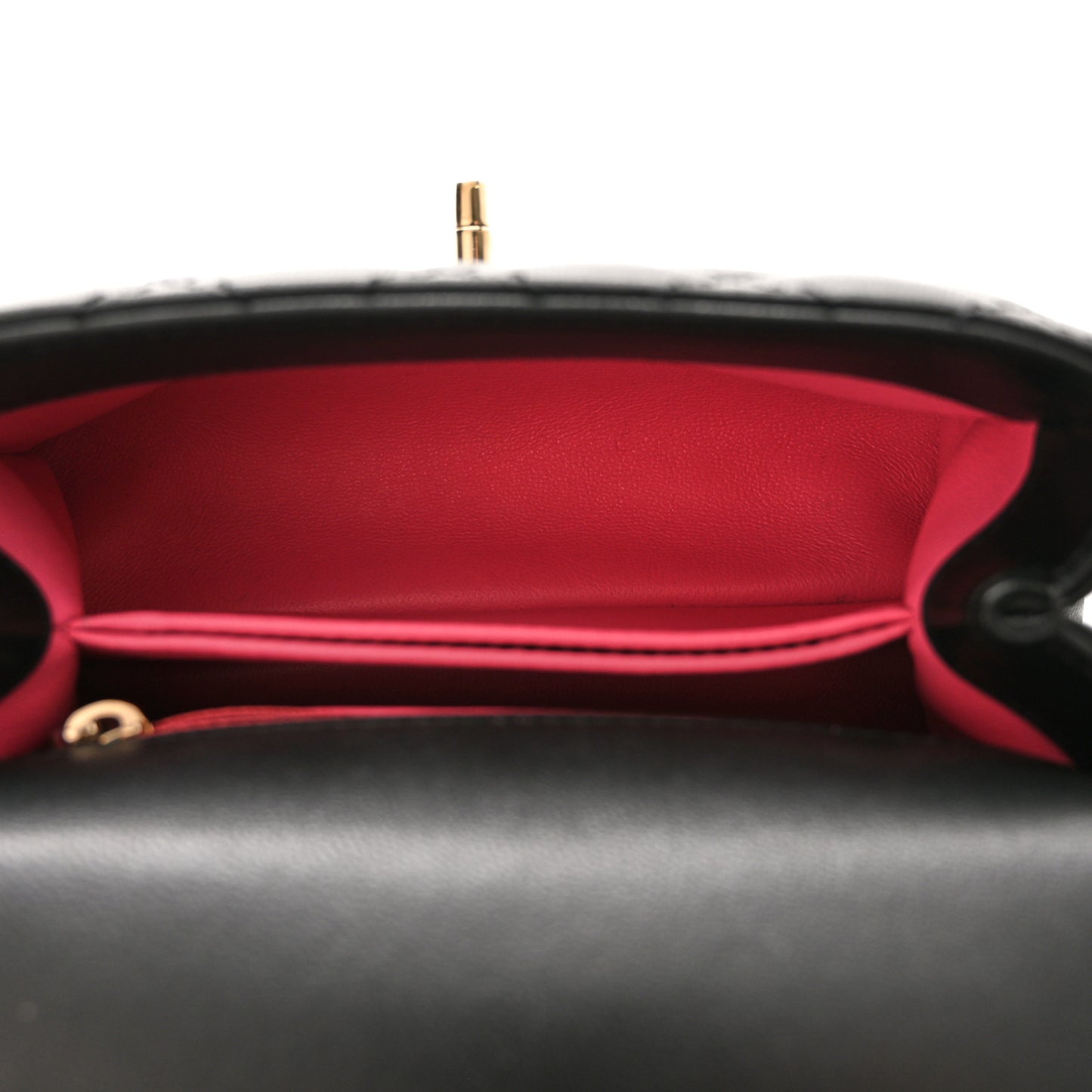 Goatskin Quilted Rainbow Extra Mini Coco Handle Flap Black