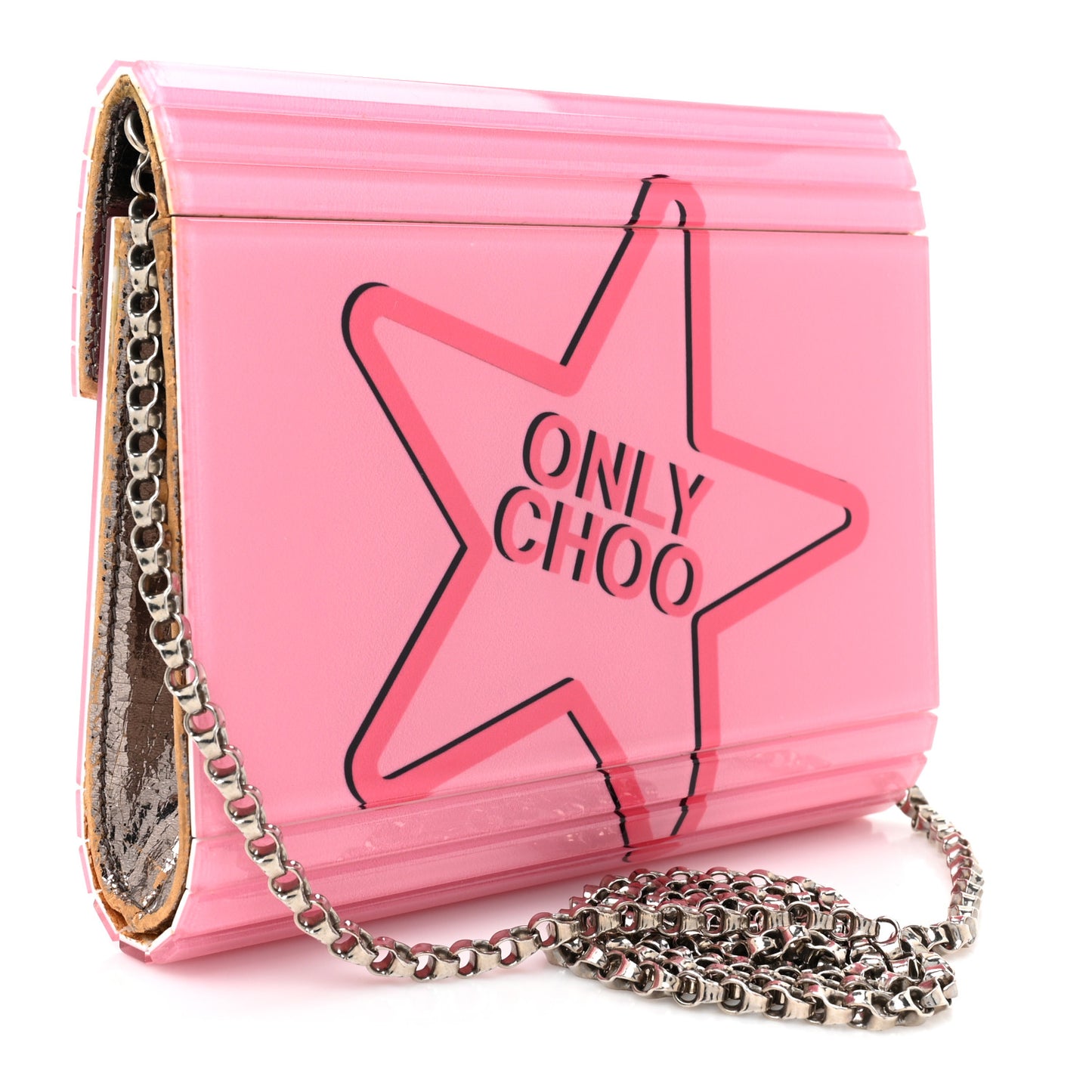 Acrylic I Want Choo Candy Clutch Pink
