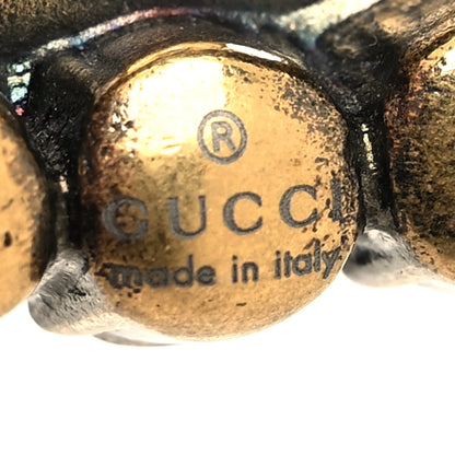 Gucci Crystal Embellished Double G Necklace Aged Gold 5 of 5