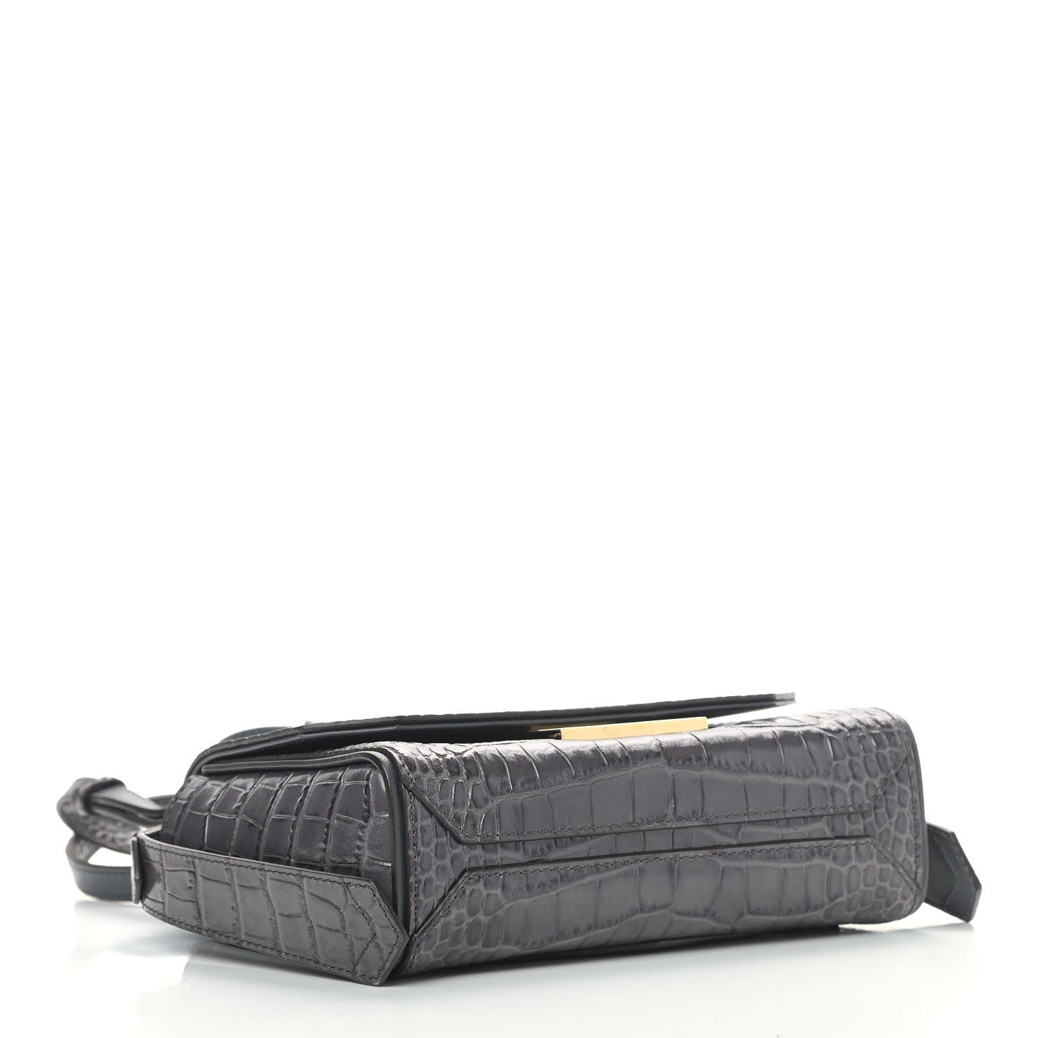 Givenchy Calfskin Crocodile Embossed Eden Mini Top Handle Storm Grey 4 of 8