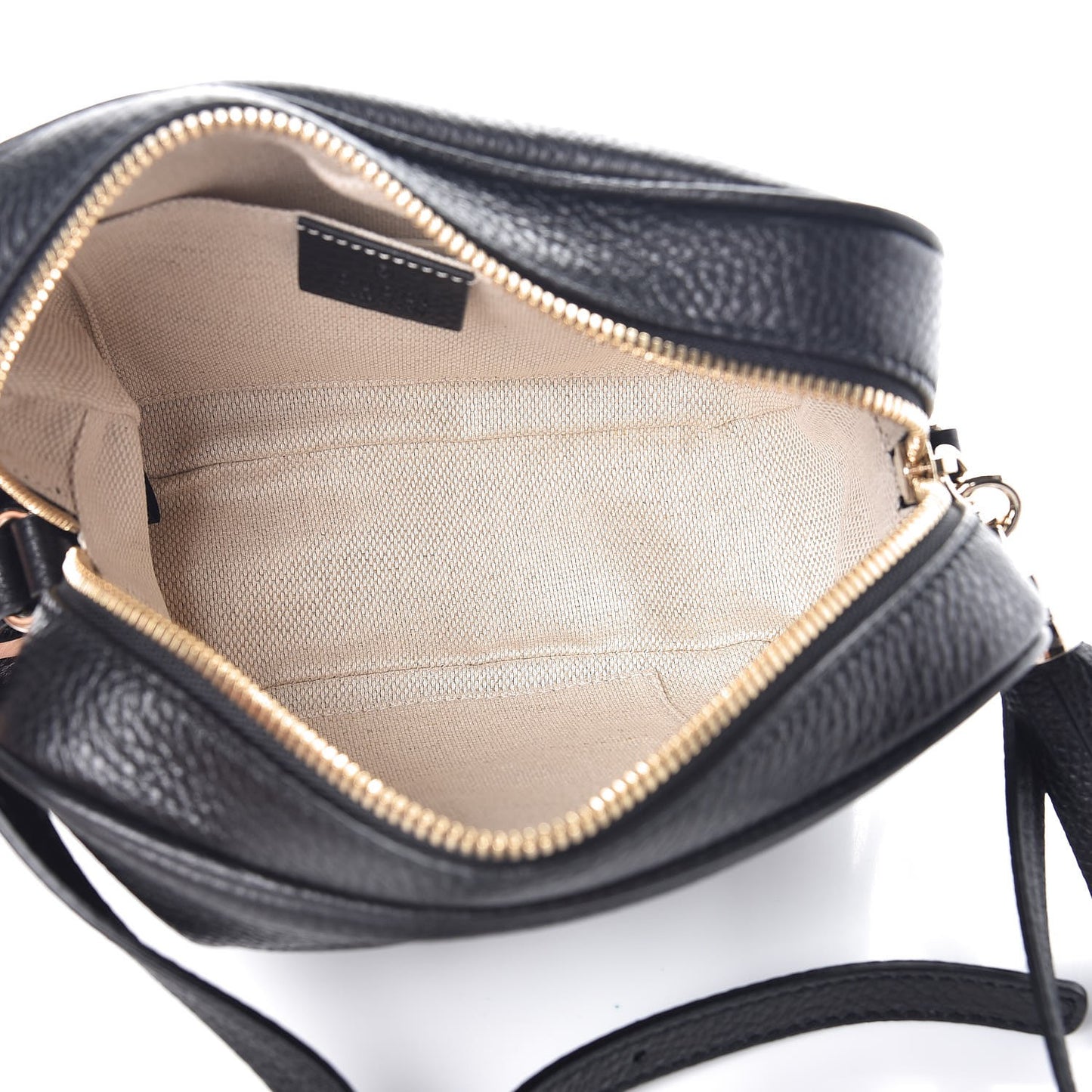 Pebbled Calfskin Small Soho Disco Bag Black