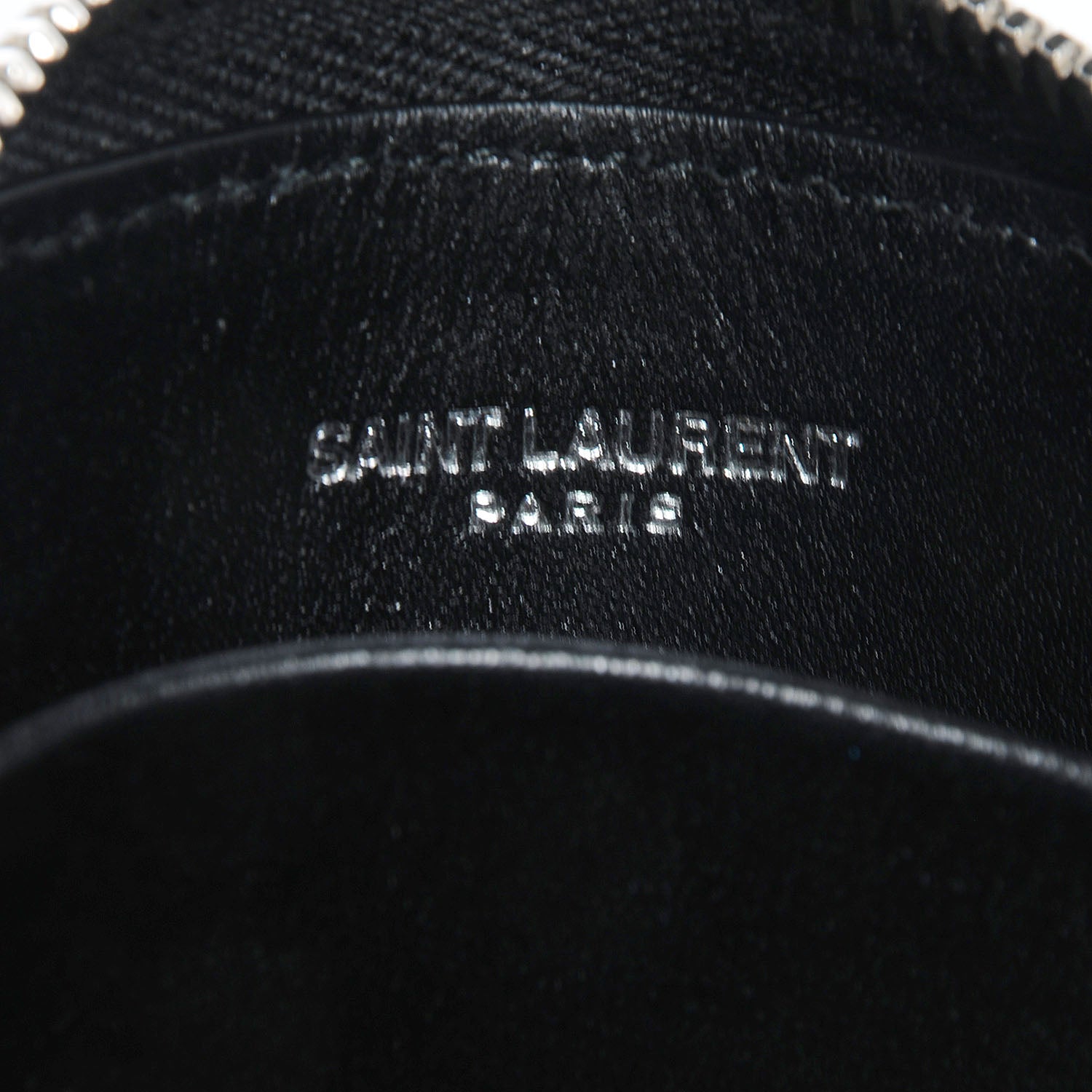 Saint Laurent Python Embossed Leather Small Coin Purse Black 7 of 7