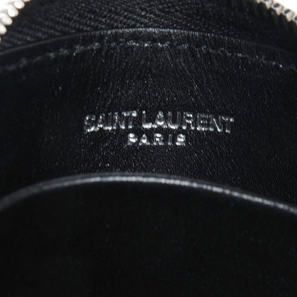 Saint Laurent Python Embossed Leather Small Coin Purse Black 7 of 7