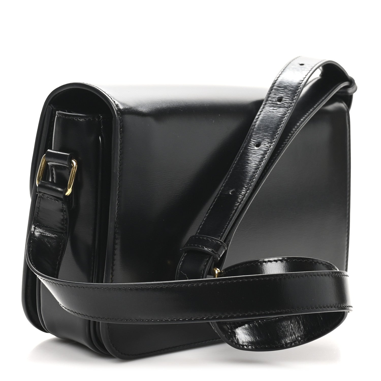 Celine Shiny Calfskin Medium Triomphe Black 3 of 9