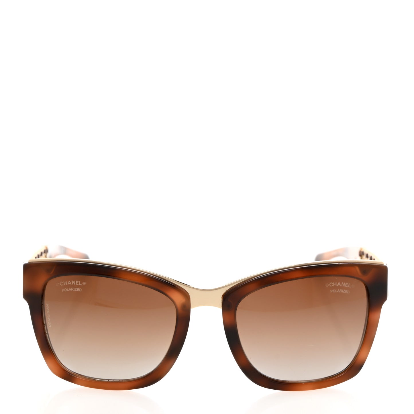 Square Polarized Chain Sunglasses 5362-Q Tortoise