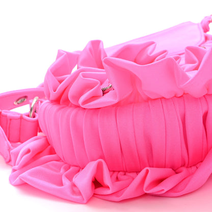 Balenciaga Ruffled Jersey Le Cagole Shoulder Bag XS Fluo Pink 8 of 9