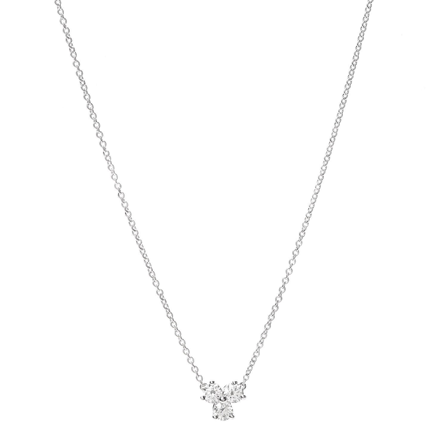 Tiffany Platinum Diamond .30ctw Aria Pendant Necklace 1 of 5