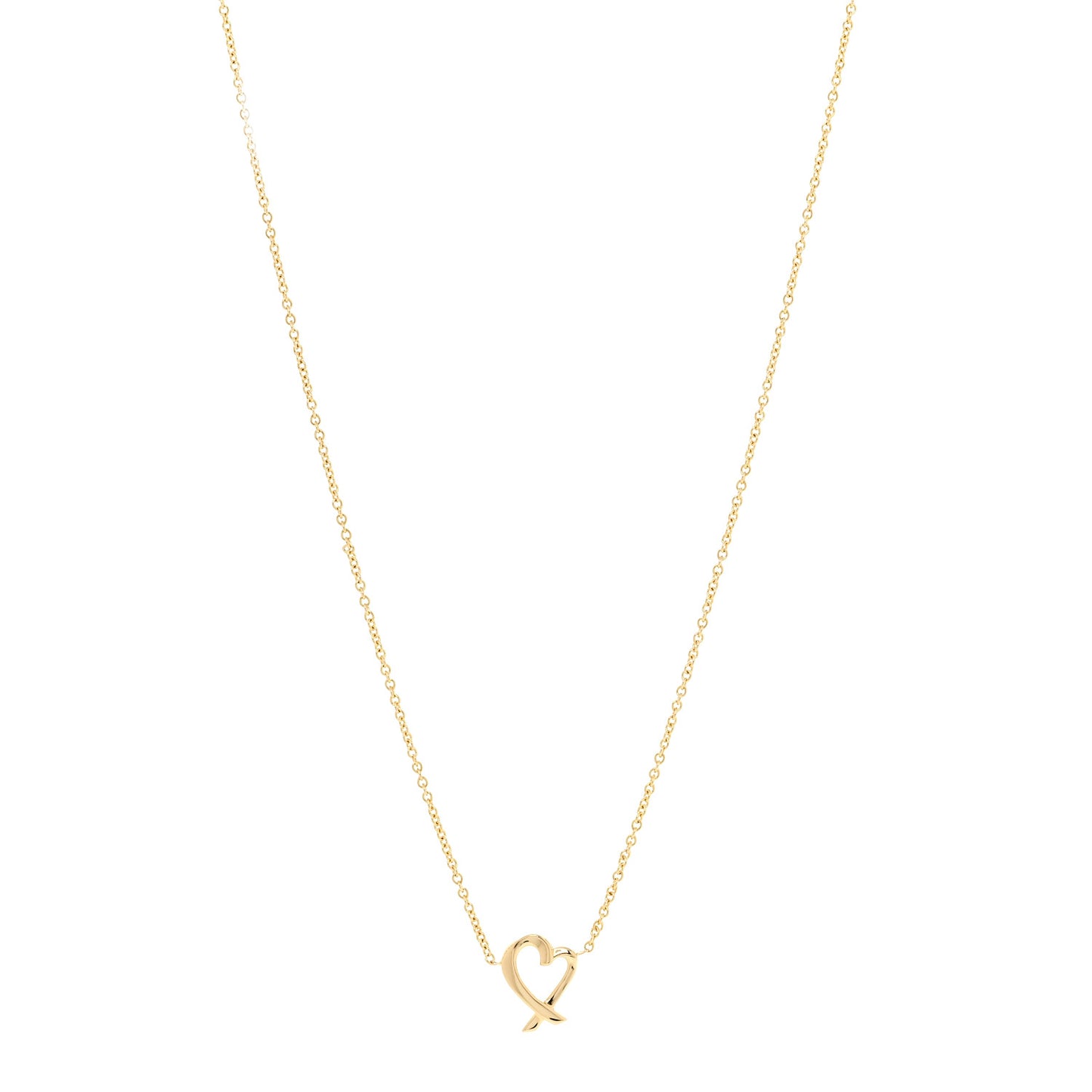 18K Yellow Gold Mini Paloma Picasso Loving Heart Pendant Necklace