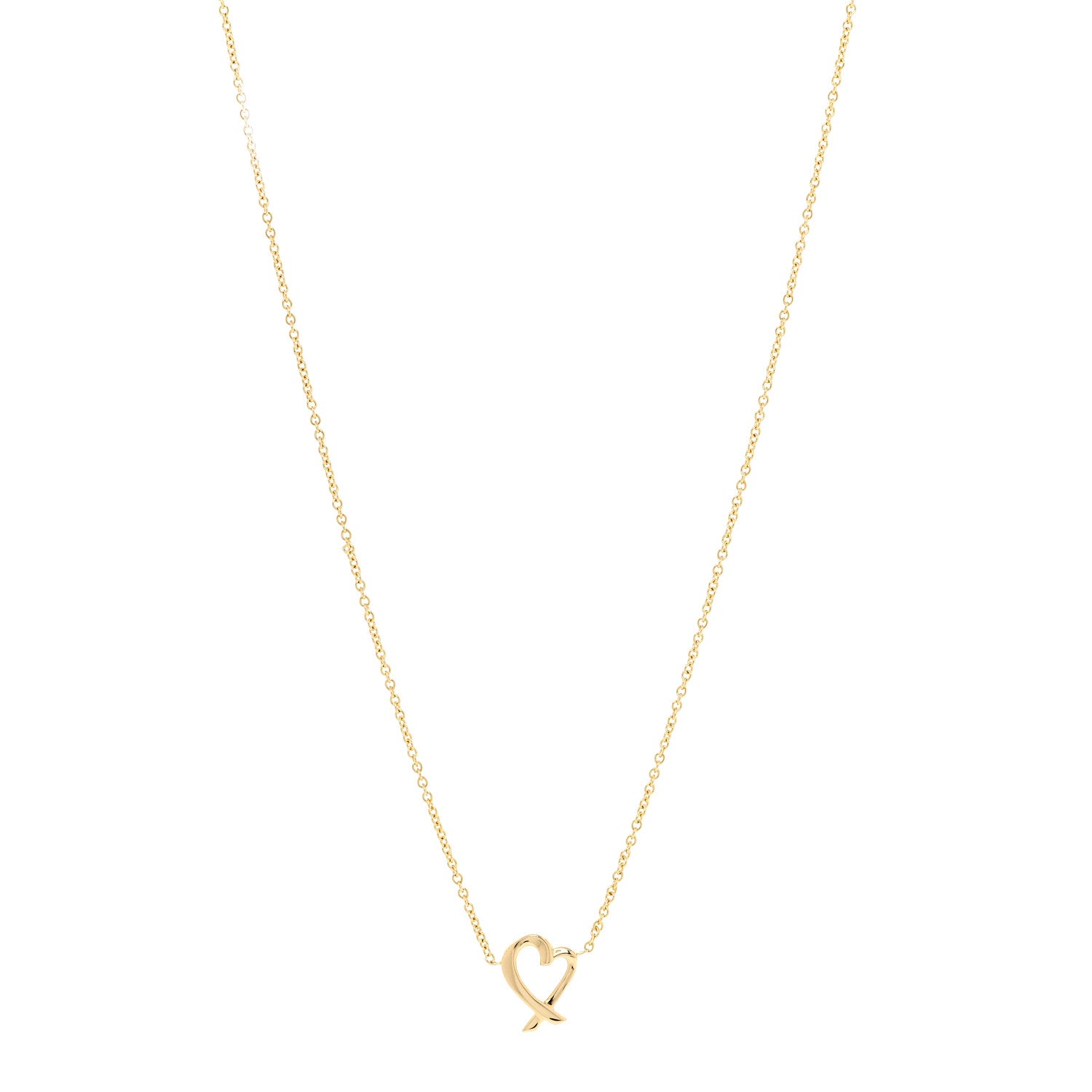 Tiffany 18K Yellow Gold Mini Paloma Picasso Loving Heart Pendant Necklace 1 of 5