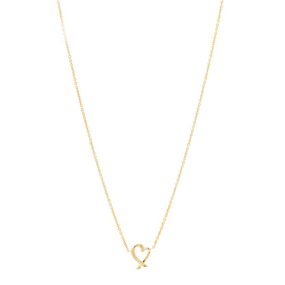Tiffany 18K Yellow Gold Mini Paloma Picasso Loving Heart Pendant Necklace 1 of 5