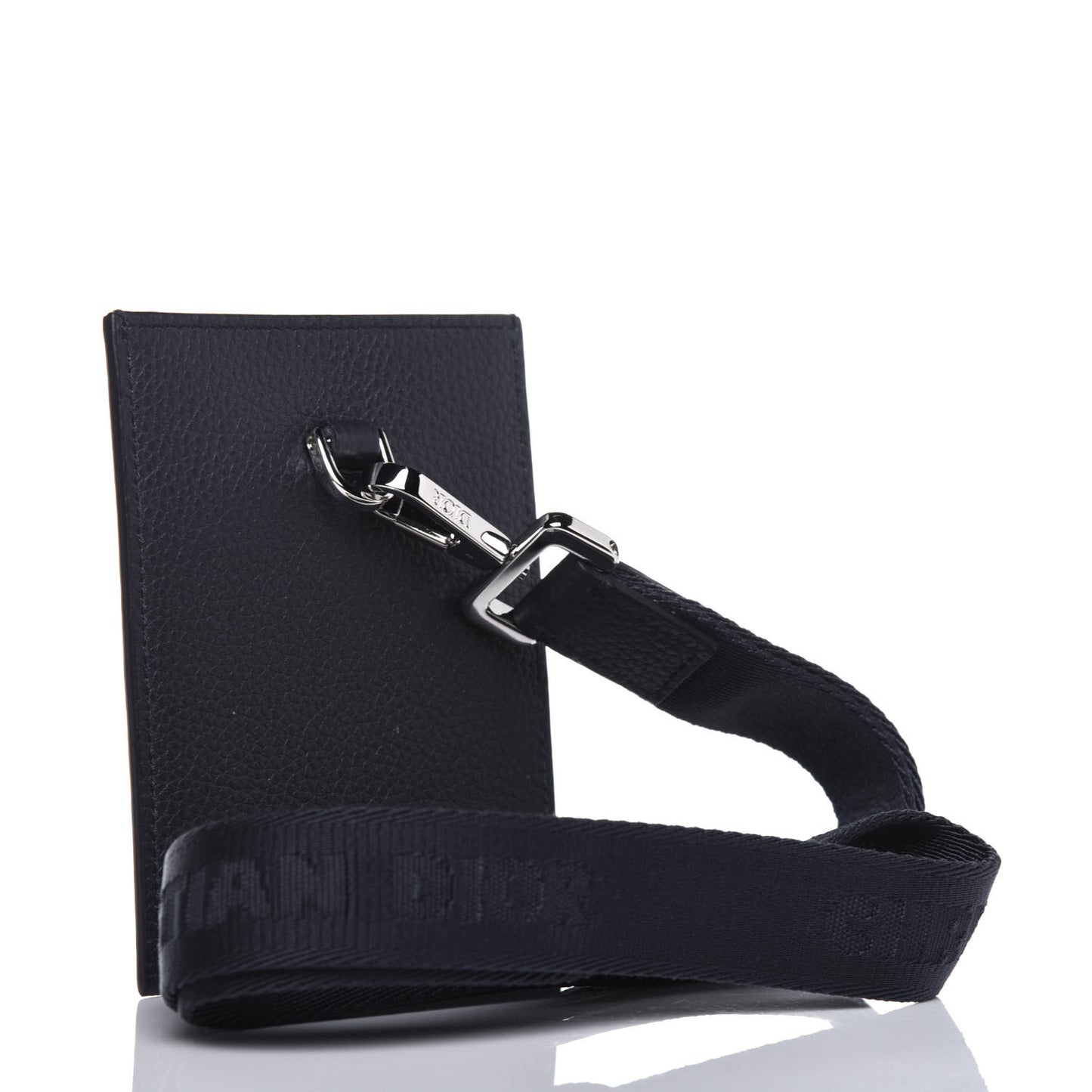 X AIR JORDAN Grained Calfskin Vertical Card Holder Lanyard Bleu
