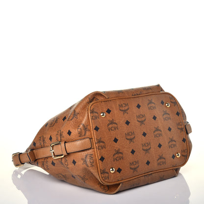 MCM Visetos Essential Drawstring Bucket Bag Cognac 4 of 10
