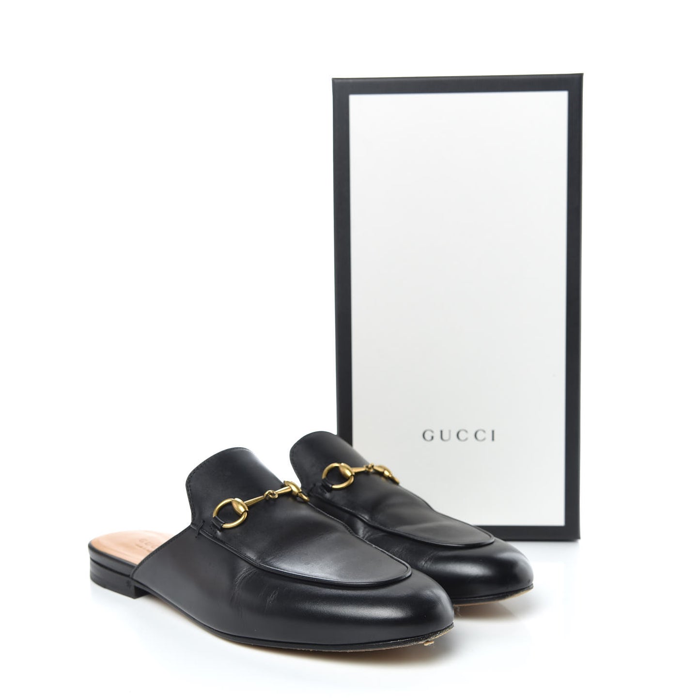Calfskin Womens Princetown Slippers 39.5 Black