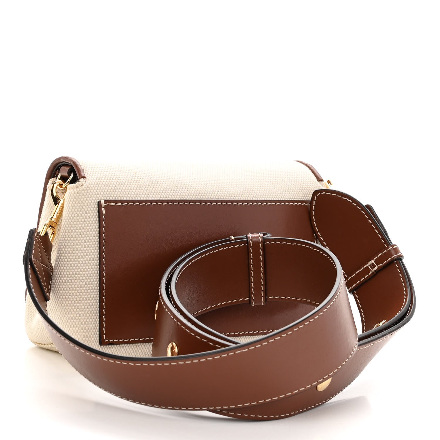 Burberry Calfskin Canvas Horseferry Print Hackberry Crossbody Bag Natural Tan 3 of 9