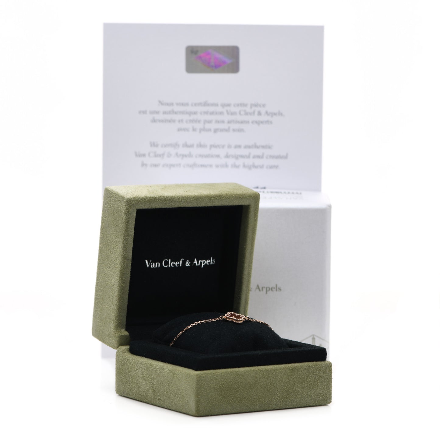 18K Rose Gold Carnelian Sweet Alhambra Bracelet