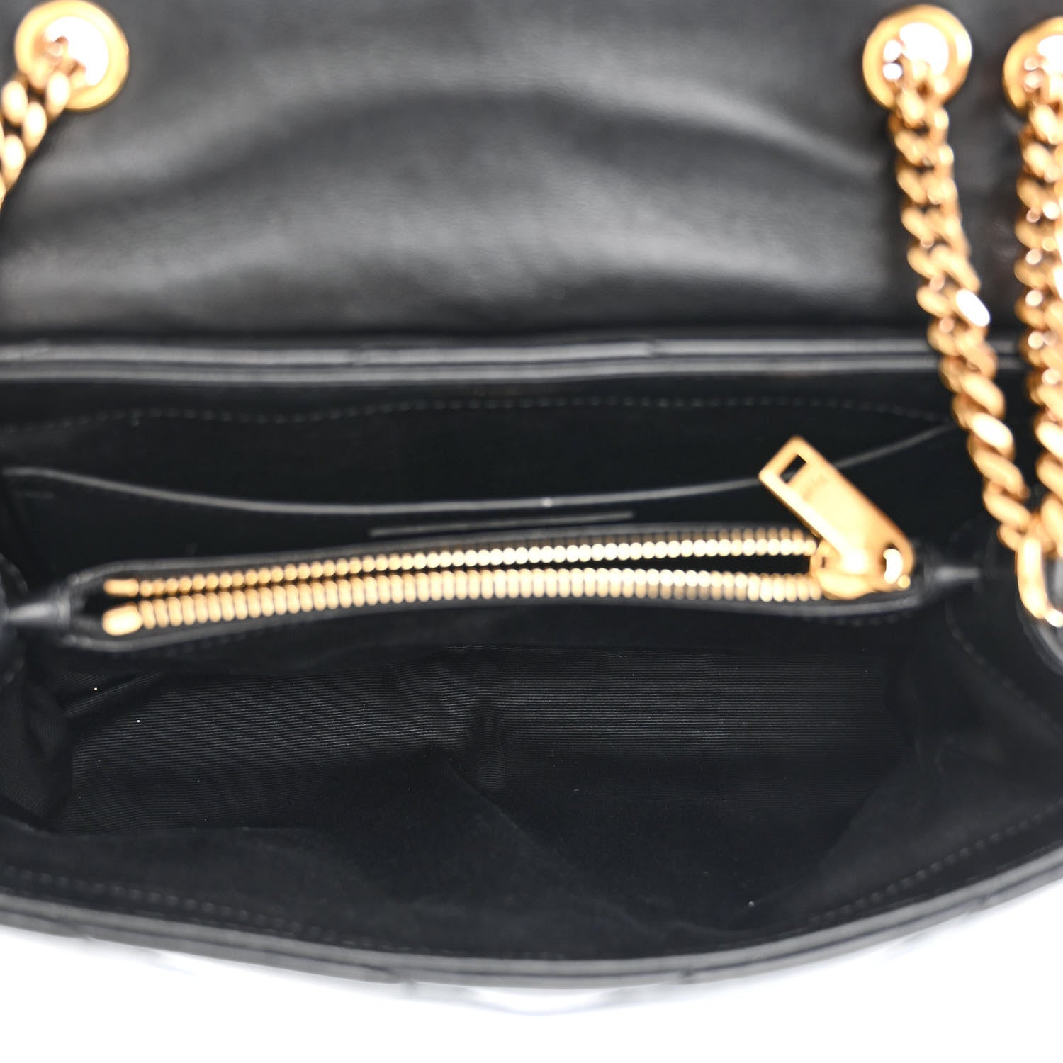 Saint Laurent Calfskin Y Quilted Monogram Small Loulou Chain Satchel Black 5 of 11