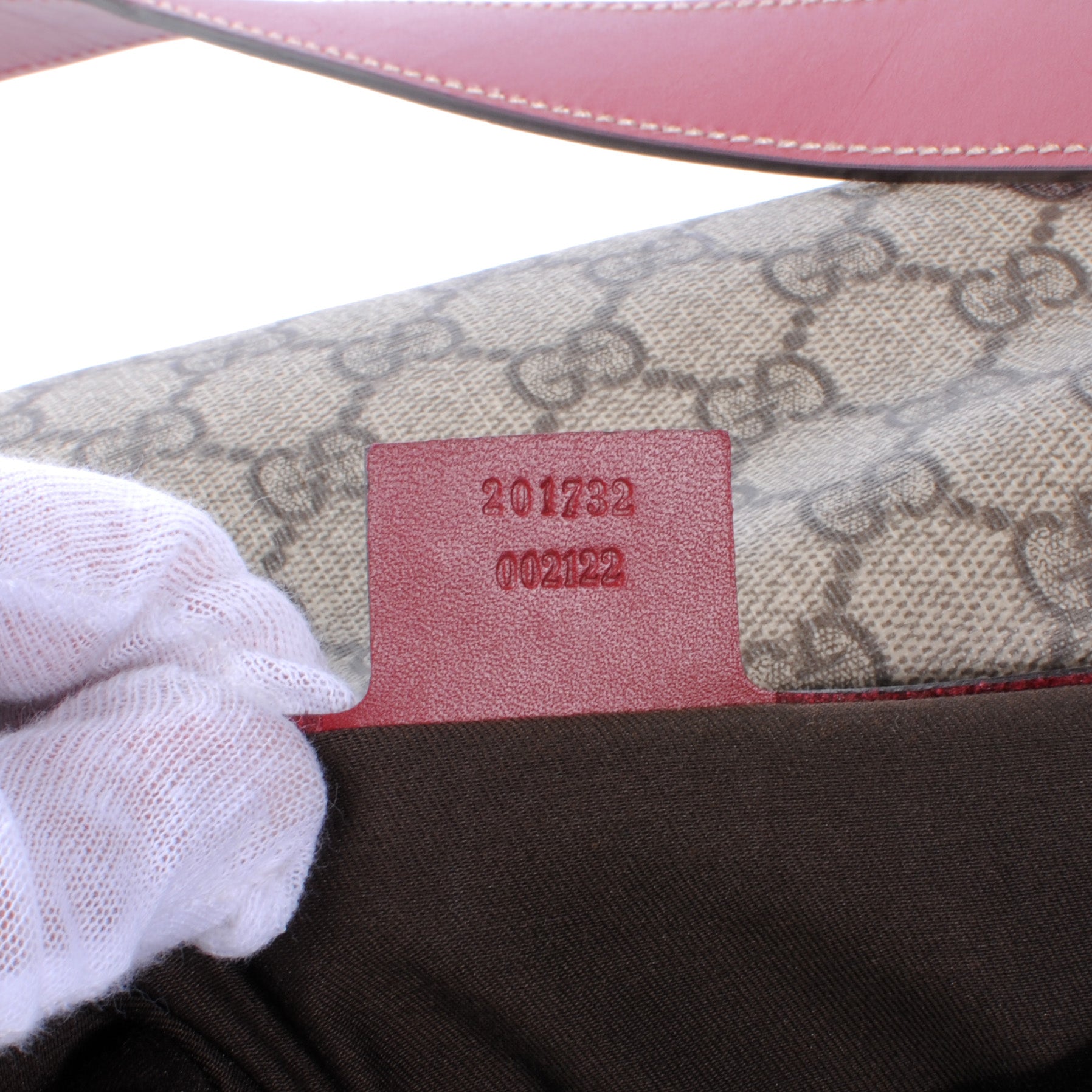 Gucci GG Plus Monogram Medium Double Buckle Flap Messenger Bag Beige Red 7 of 8