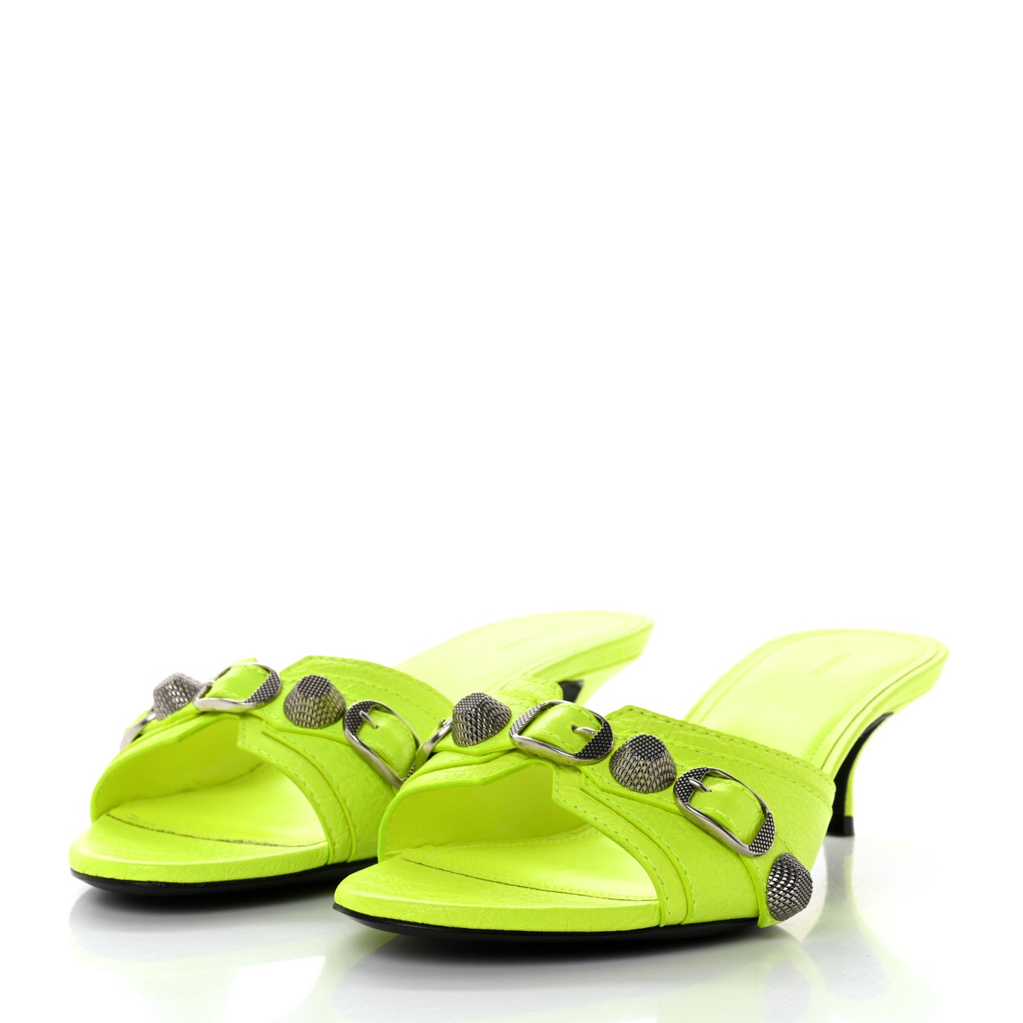 Agneau Arena Cagole 50mm Slide Sandals 39 Fluo Yellow