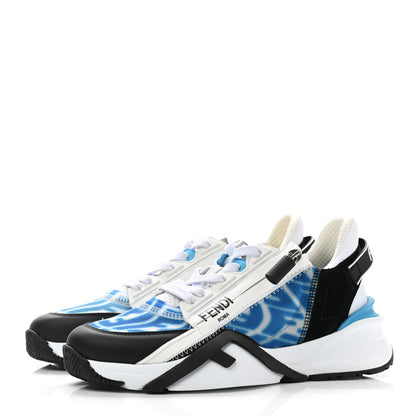 Fendi X SARAH COLEMAN Nylon Suede Lycra FF Vertigo Womens Fendi Flow Low Top Sneakers 36 Transparent Cyber Blue Black 3 of 12