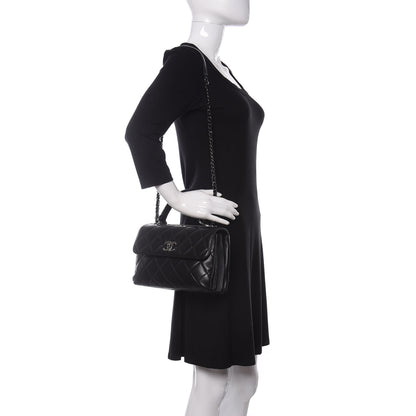 Chanel Lambskin Quilted Small Trendy CC Dual Handle Flap Bag Black 2 of 13