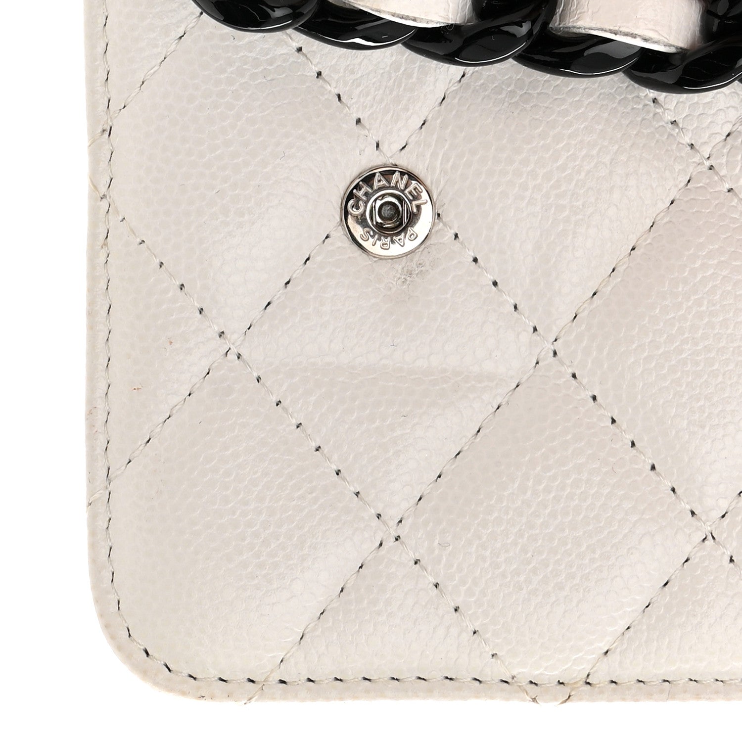 Chanel Caviar Quilted My Everything Belt Flap Card Holder White 14 of 16
