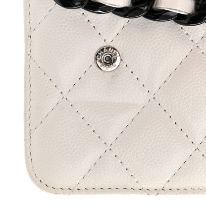 Chanel Caviar Quilted My Everything Belt Flap Card Holder White 14 of 16