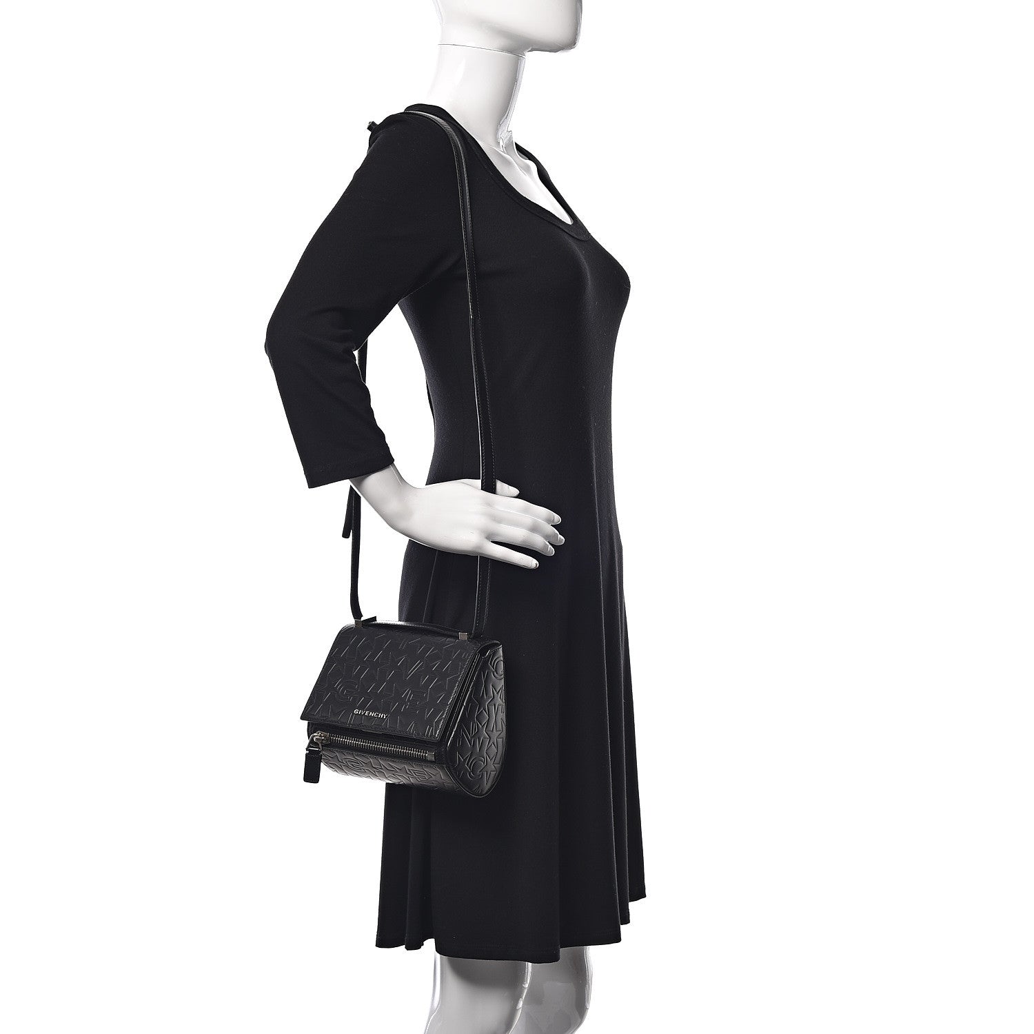Givenchy Calfskin Star Embossed Mini Pandora Box Crossbody Bag Black 2 of 9