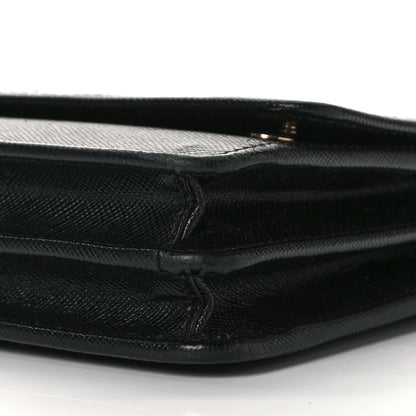 Prada Saffiano Metal Flap Wallet With Strap Black 7 of 10