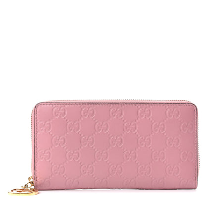 Gucci Guccissima Icon Zip Around Wallet Carmine Rose 1 of 6