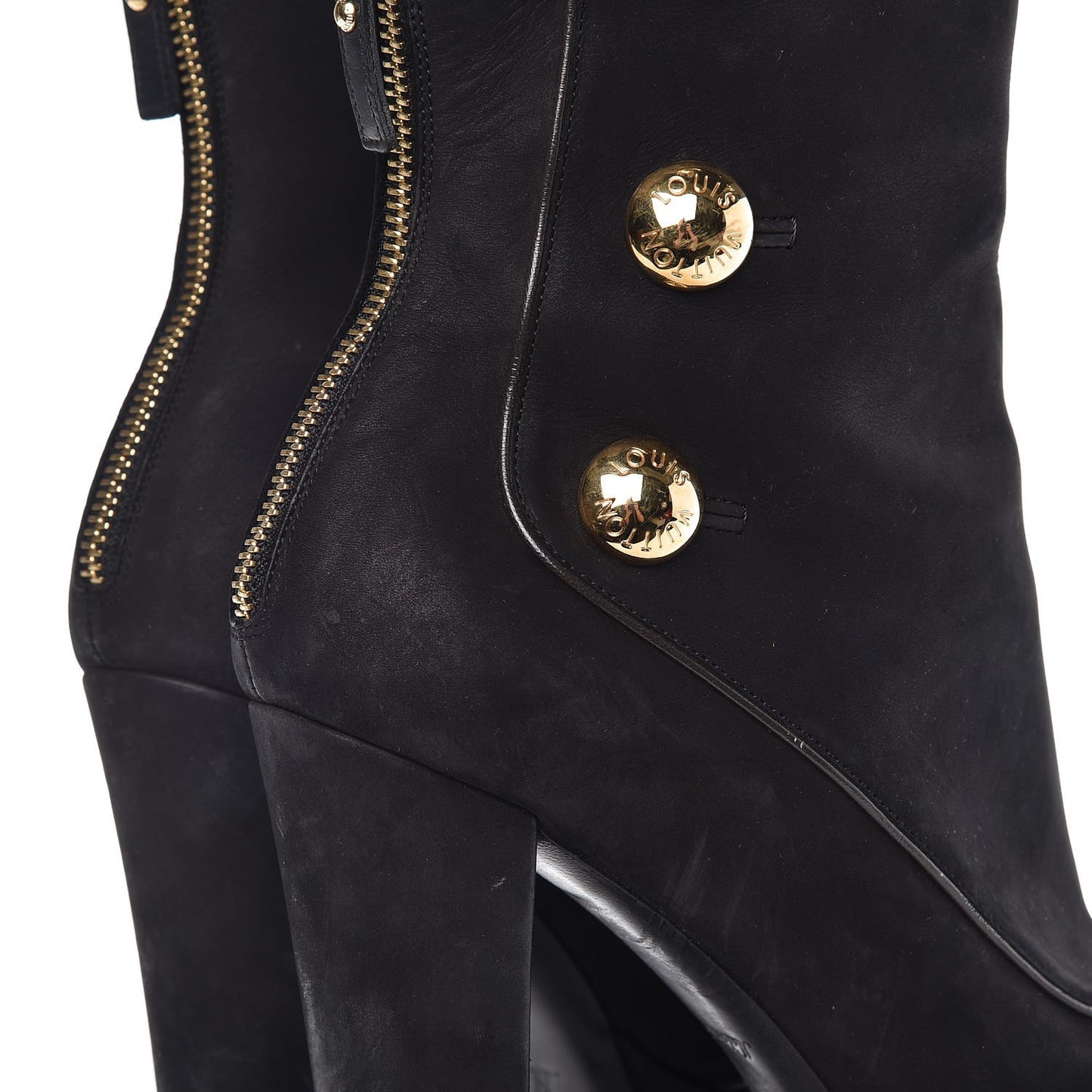 Suede Peep Toe Ankle Boots 37 Black