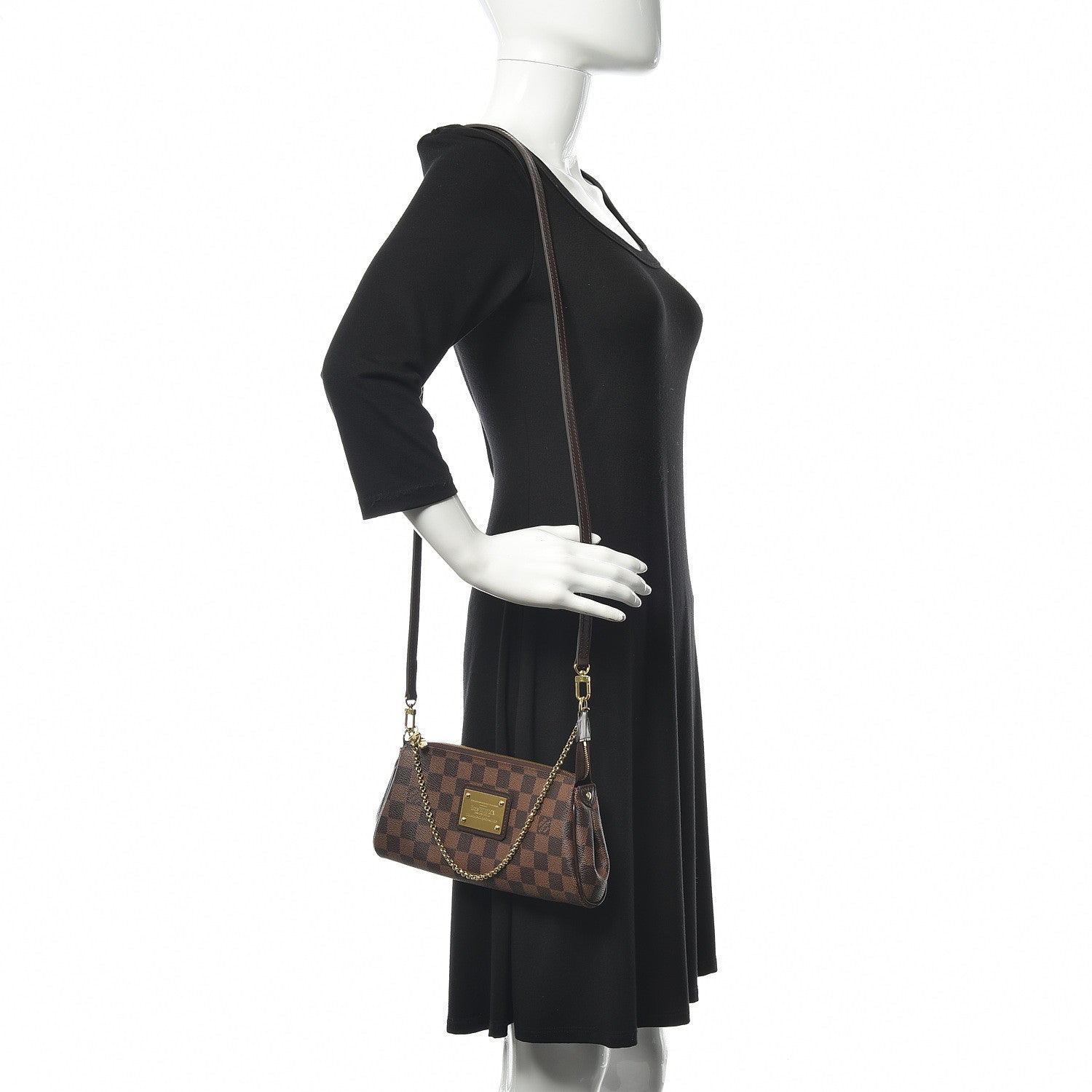 Louis Vuitton Damier Ebene Eva Clutch 2 of 11