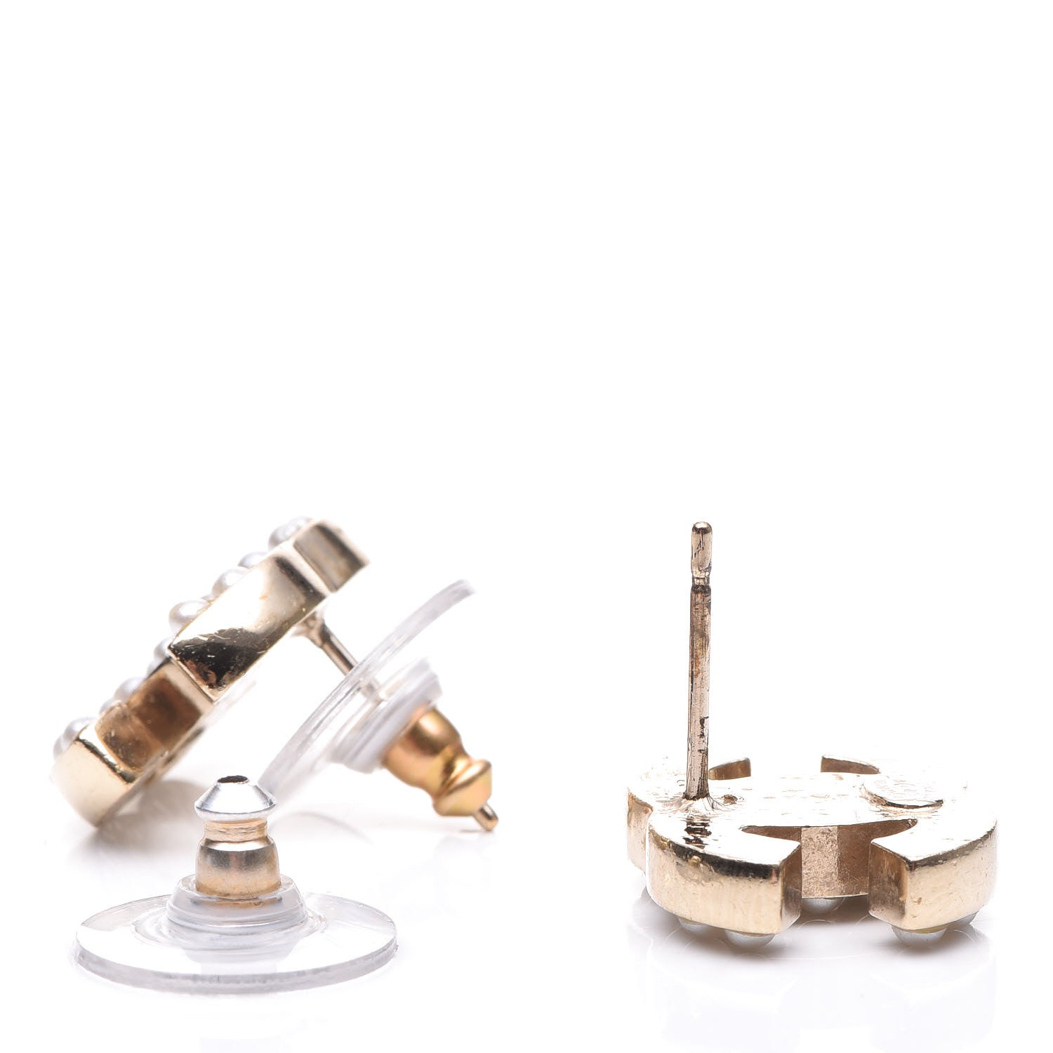 Chanel Pearl CC Earrings Gold 4 of 5