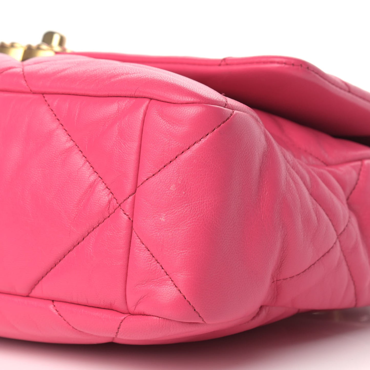 Goatskin Quilted Large Chanel 19 Flap Dark Pink