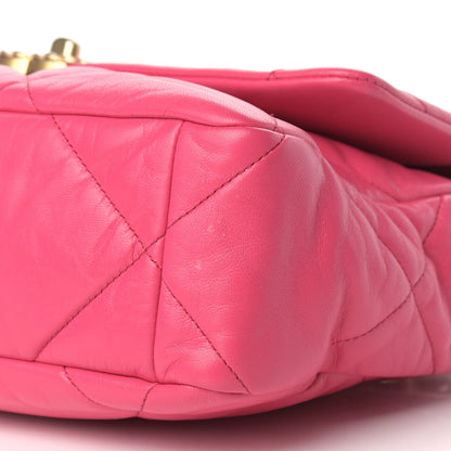 Chanel Goatskin Quilted Large Chanel 19 Flap Dark Pink 9 of 11