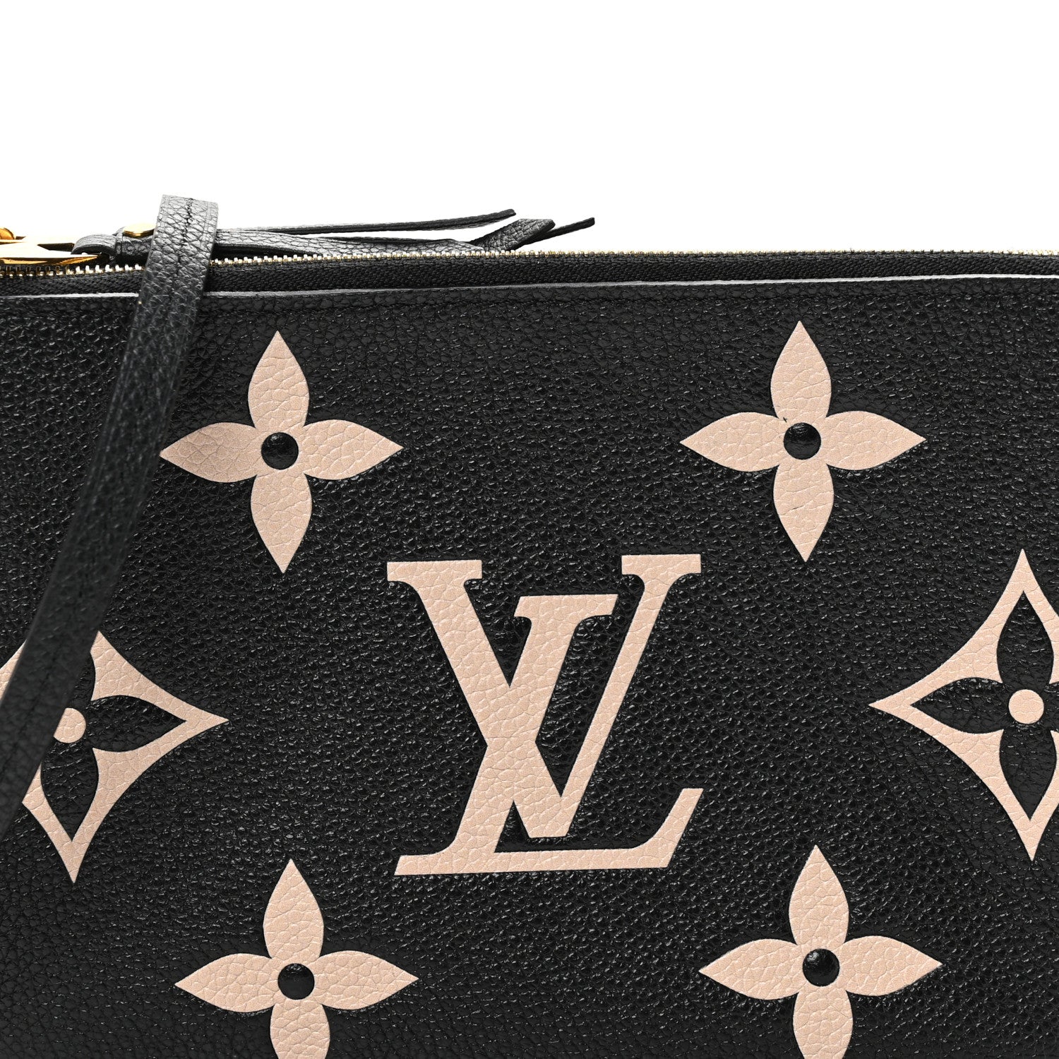 Louis Vuitton Empreinte Monogram Giant Double Zip Pochette Black Cream 7 of 10