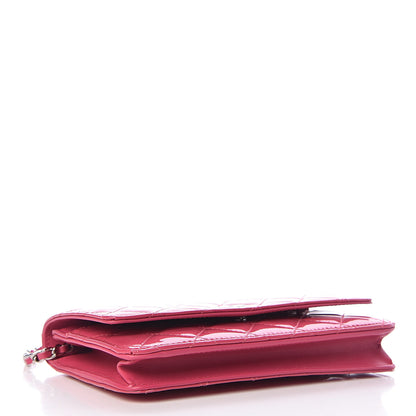 Chanel Patent Quilted Wallet On Chain WOC Pink 4 of 11
