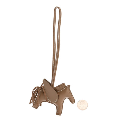 Hermes Milo Lambskin Grigri Rodeo Pegase Horse Bag Charm PM Etoupe 2 of 5