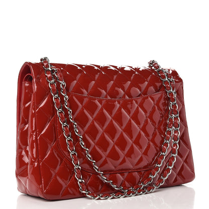 Chanel Patent Quilted Maxi Double Flap Red 4 of 12