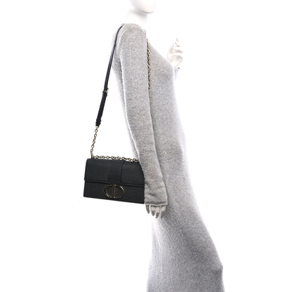 Christian Dior Grained Calfskin Embossed 30 Montaigne Chain Flap Bag Black 2 of 10