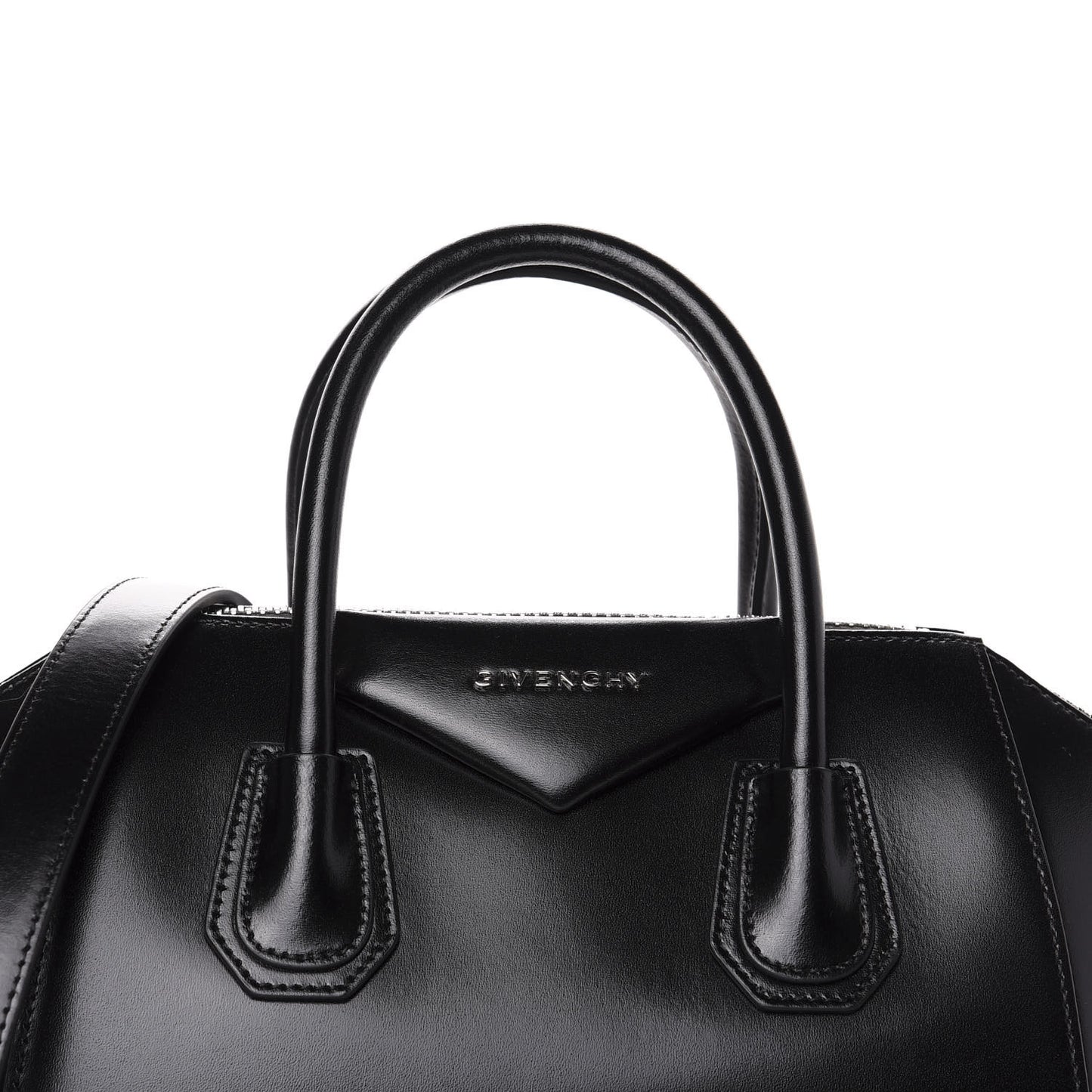 Shiny Lord Calfskin Small Antigona Black