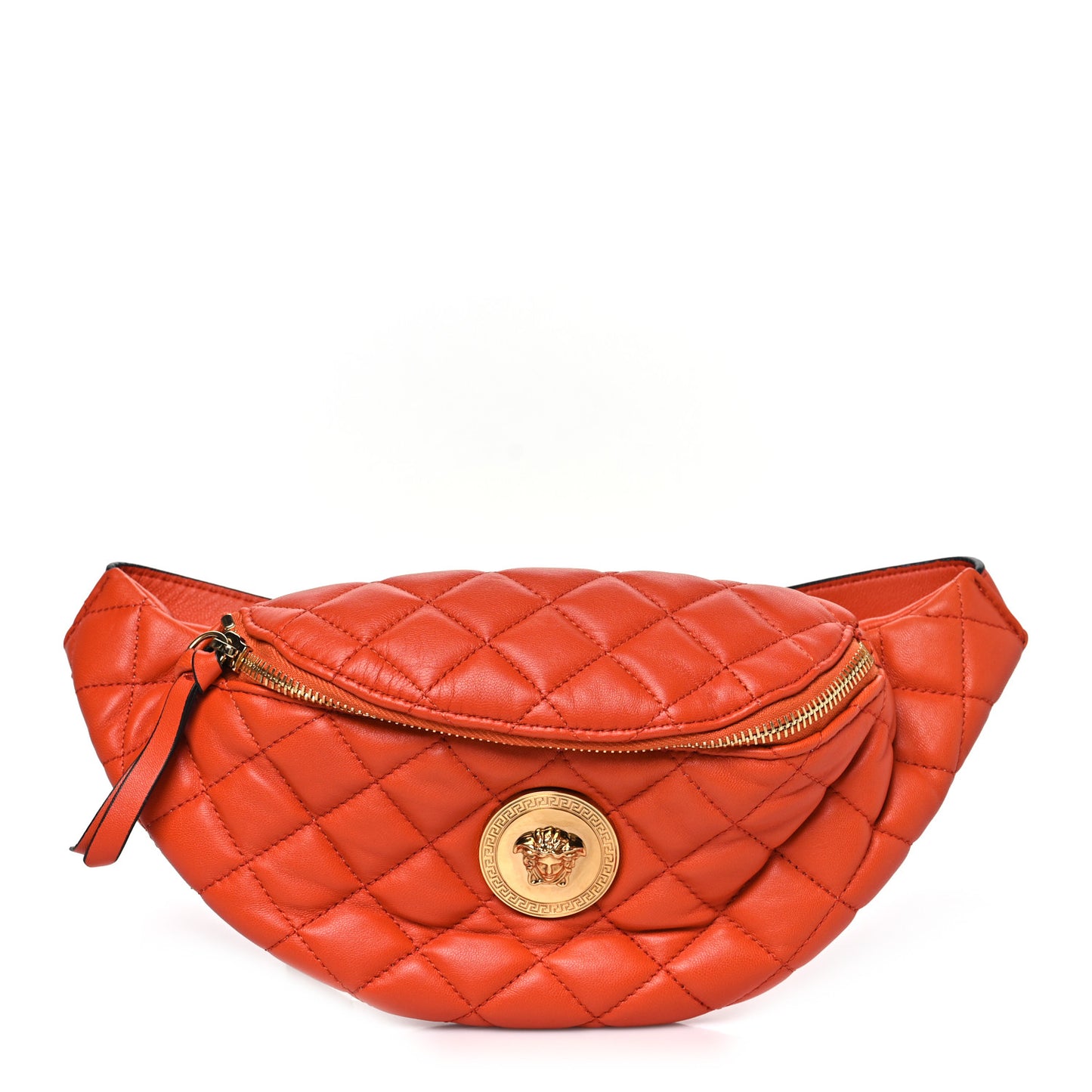 Nappa Quilted Medusa Belt Bag Orange